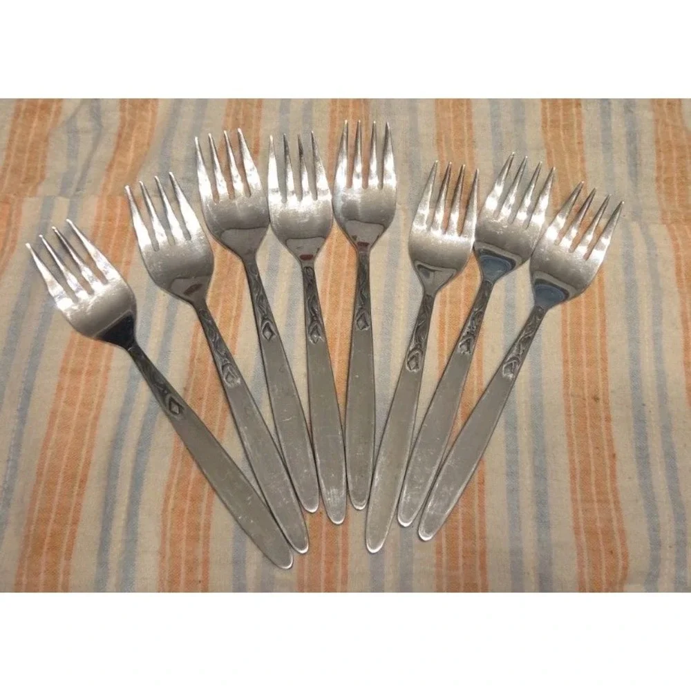 8 Settings  AMEFA Tulip Time Holland Stainless Flatware 40pcs in Roll Keeper